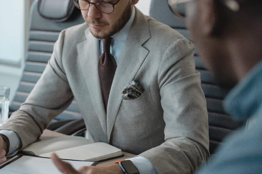 Nervous man engaging in a job interview, wondering how long alcohol stays in your system