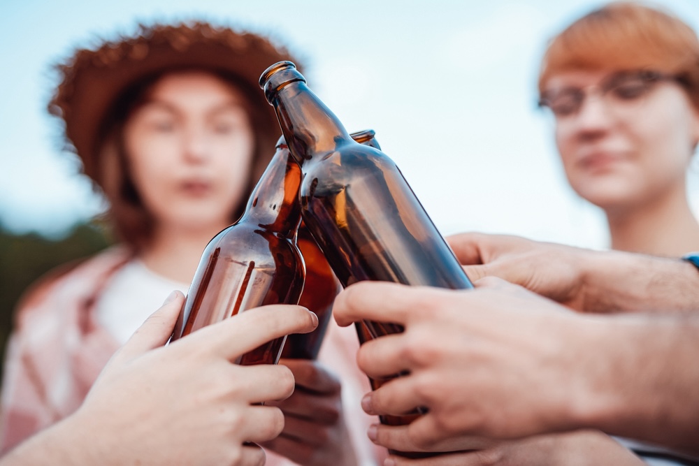 Group engaging in holiday binge drinking